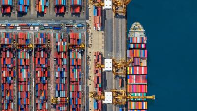 Aerial photo container terminal