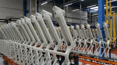 Gazelle frames in factory hall
