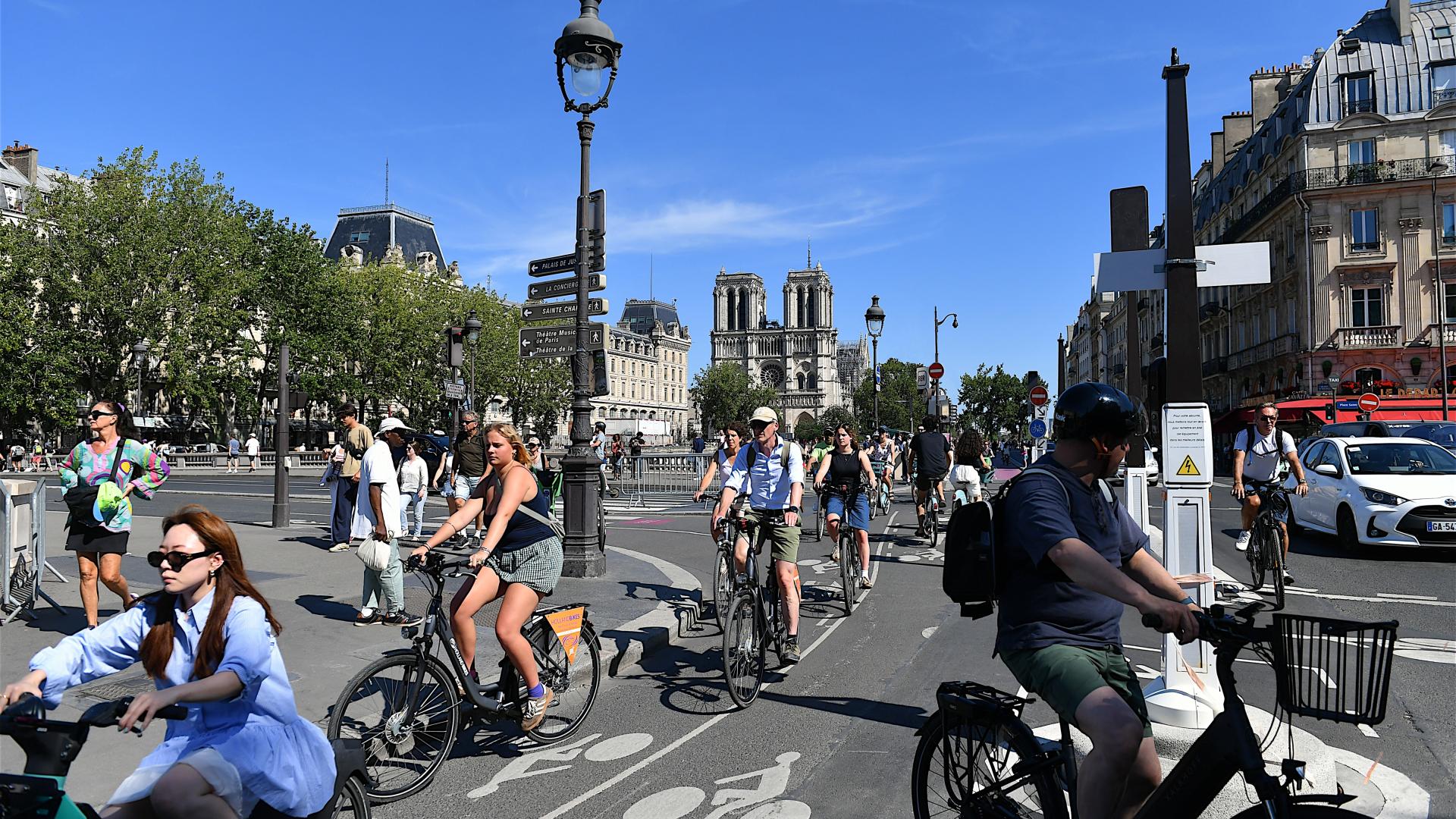 Bikers in the city
