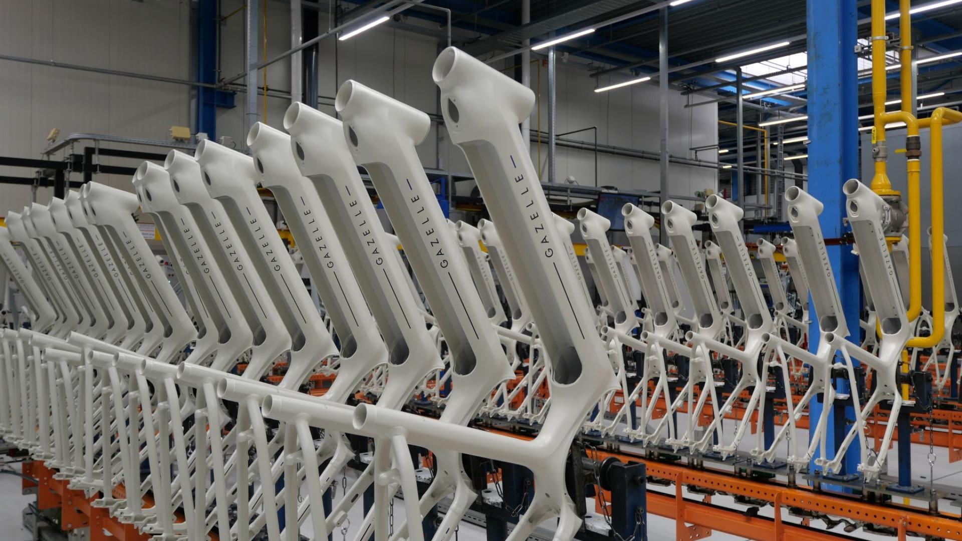 Gazelle frames in factory hall