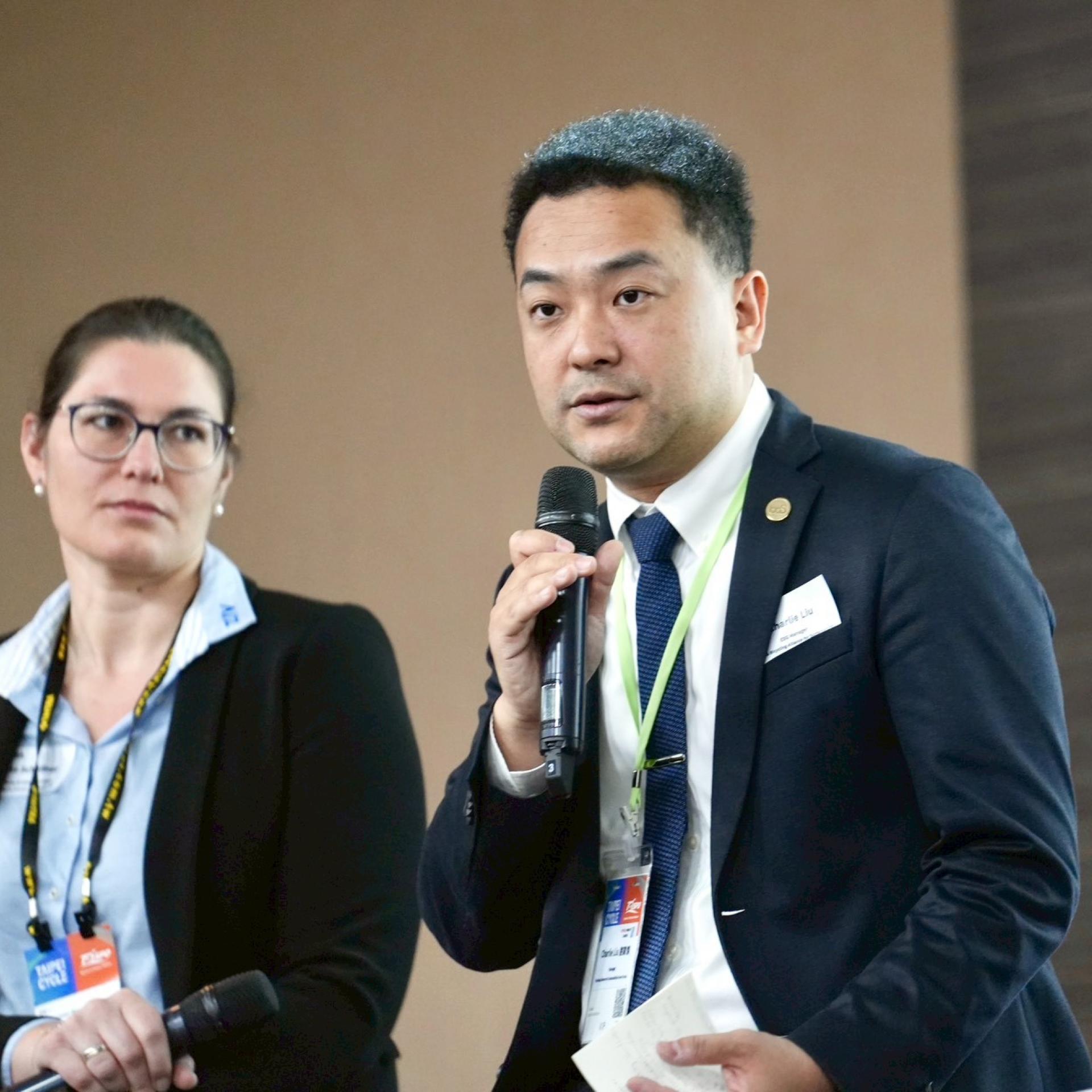 Charlie Liu, manager at Giant Group and representing BAS, Anke Schäffner, chief policy officer at ZIV