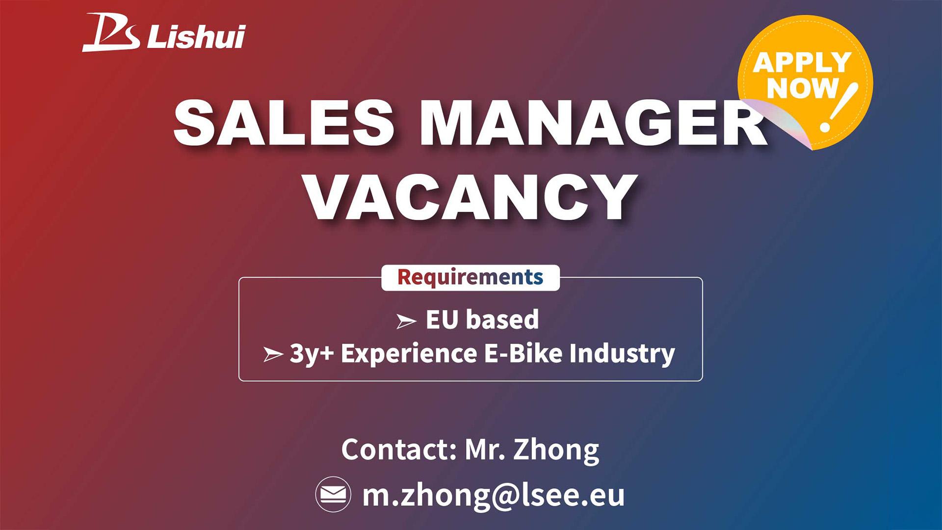 Lishui Sales Manager Vacancy